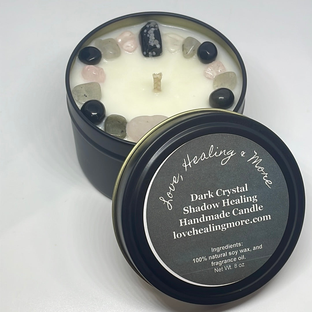 Shadow Healing – Reiki-Infused Dark Crystal Candle for Inner Work & Transformation