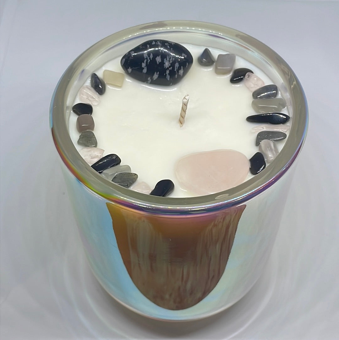 Shadow Healing – Reiki-Infused Dark Crystal Candle for Inner Work & Transformation