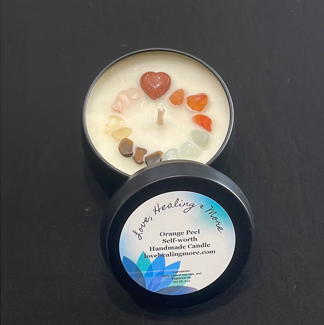 Orange Peel - Reiki-Infused Self-Worth Candle for Self-Esteem & Empowerment
