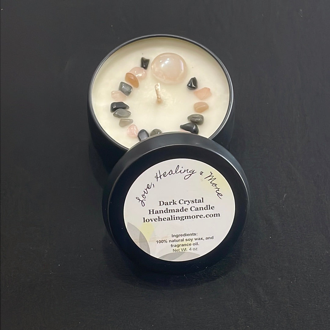 Shadow Healing – Reiki-Infused Dark Crystal Candle for Inner Work & Transformation