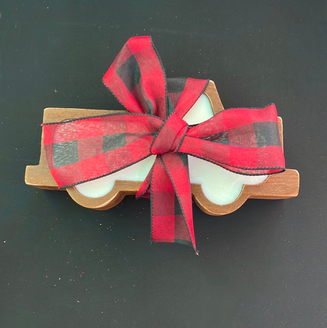 Handmade Wooden Truck Bowl Candle with Frosted Fir Fragrance