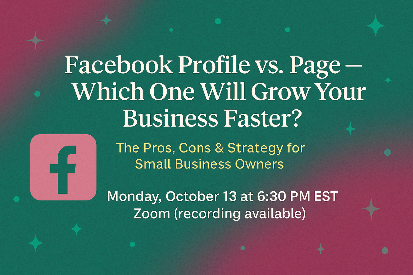 Facebook Profile vs. Page — Which One Will Grow Your Business Faster?