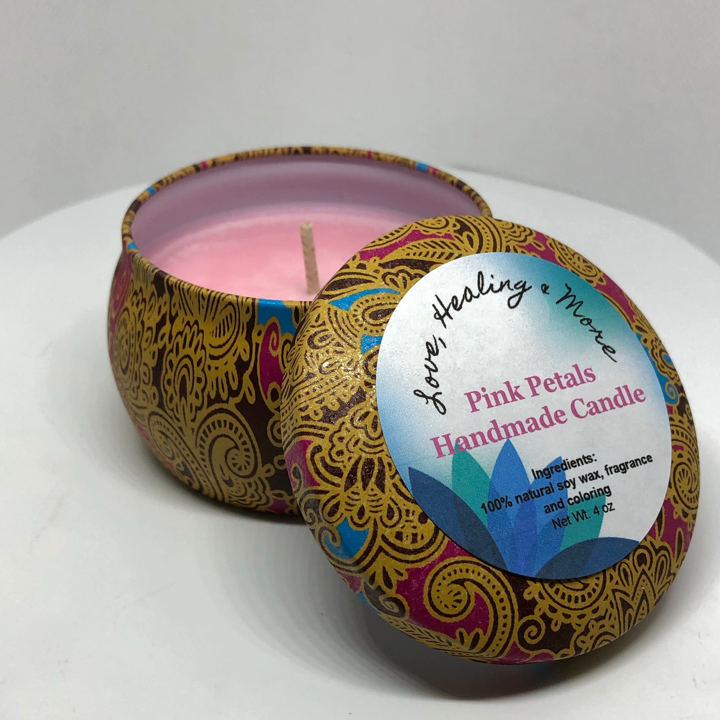 Handmade Pink Petals Fragrance Candle