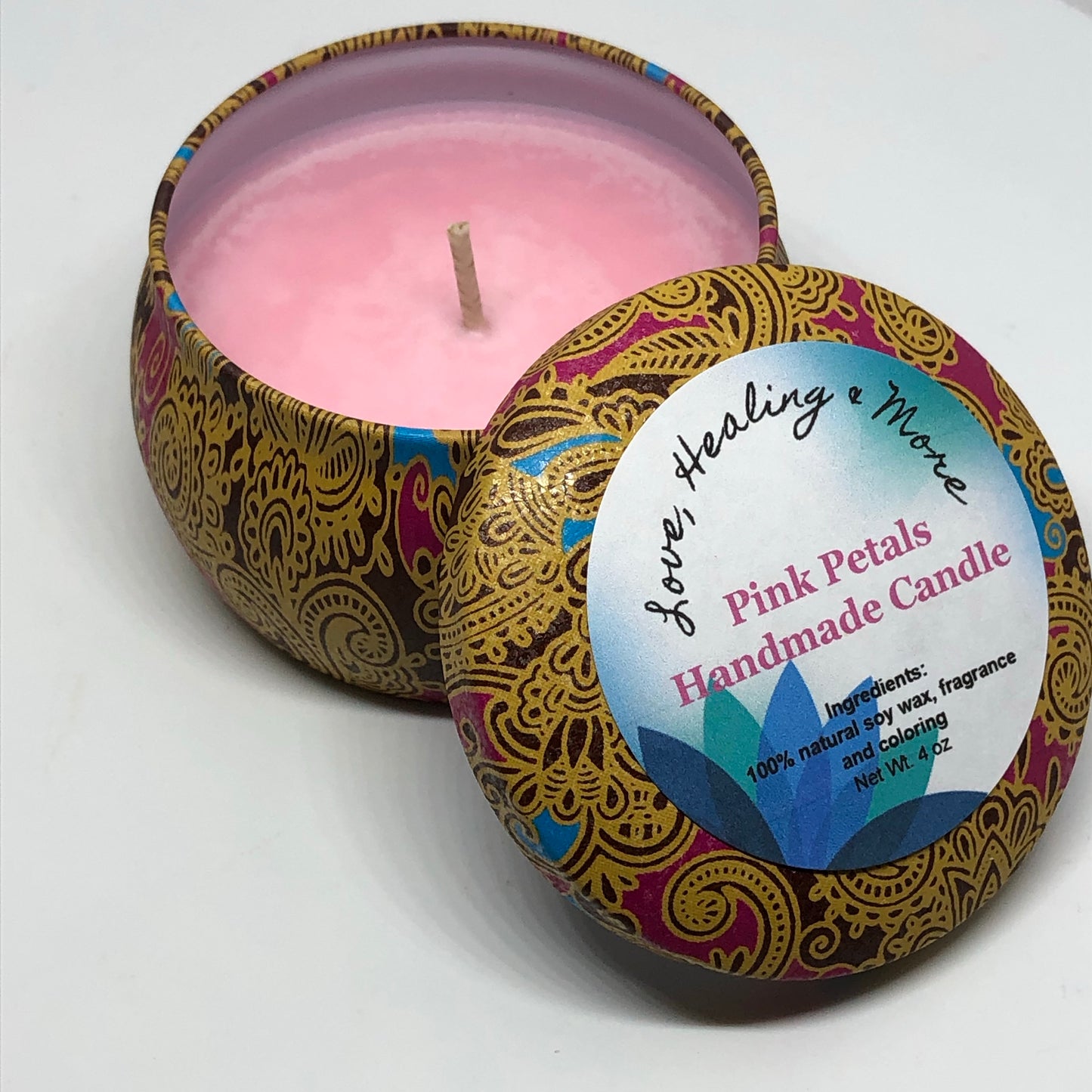Handmade Pink Petals Fragrance Candle