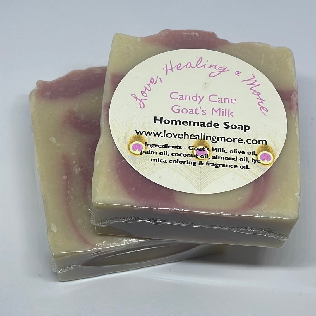 Handmade Candy Cane Goat Milk Soap