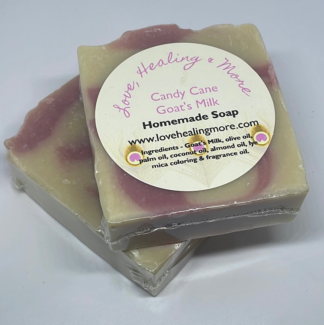 Handmade Candy Cane Goat Milk Soap