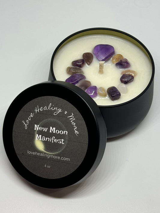 Handmade Reiki Infused New Moon Candle