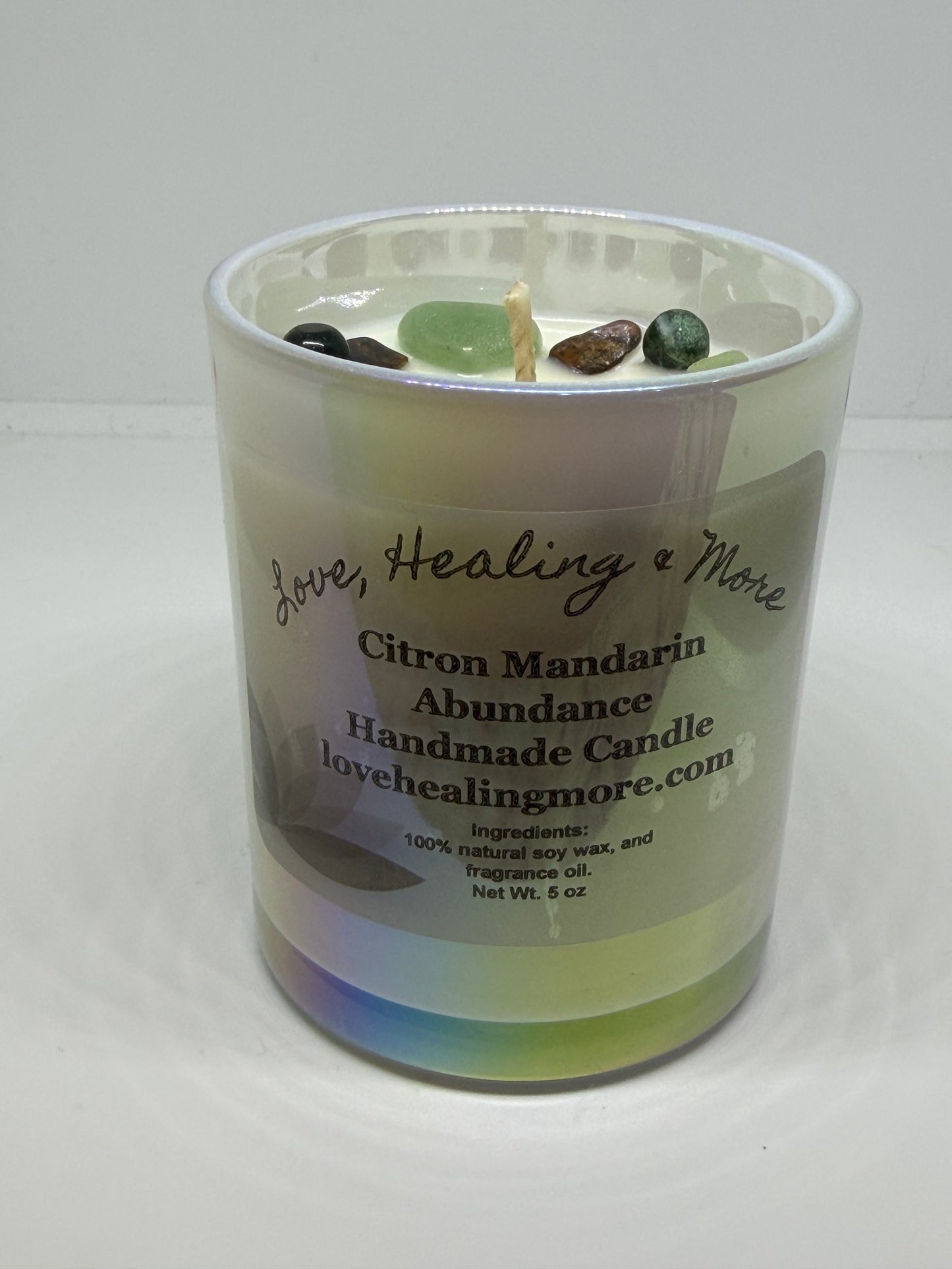 Abundance – Reiki-Infused Citron Mandarin Candle for Prosperity & Joy