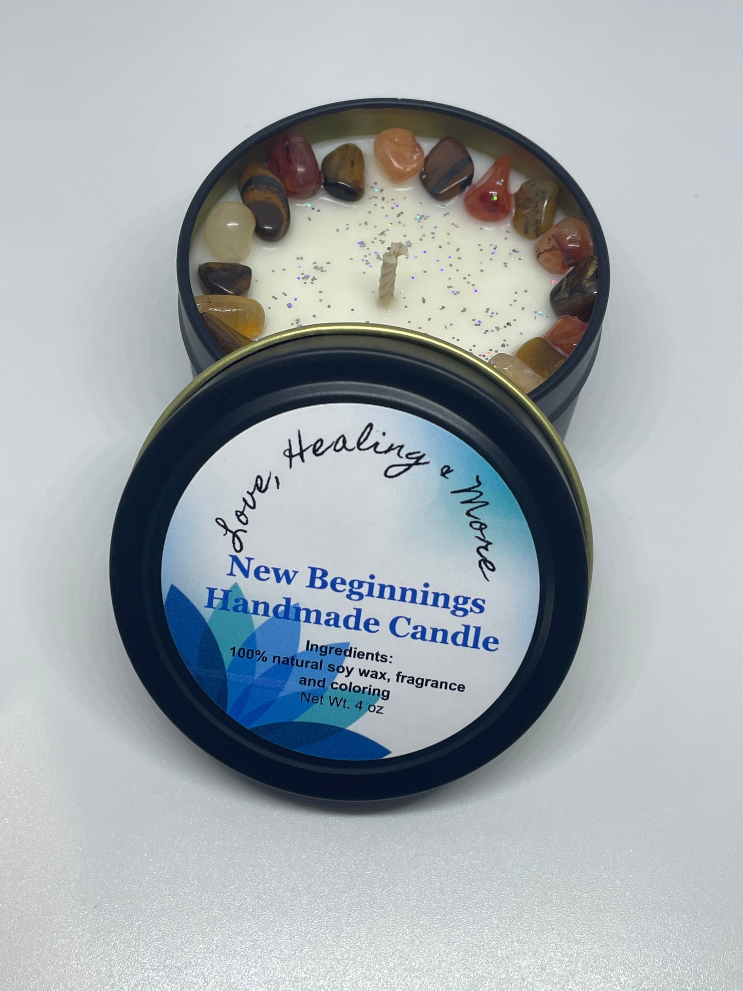 Handmade 4 oz. and 8 oz. Reiki Infused New Beginnings Fragrance Candle