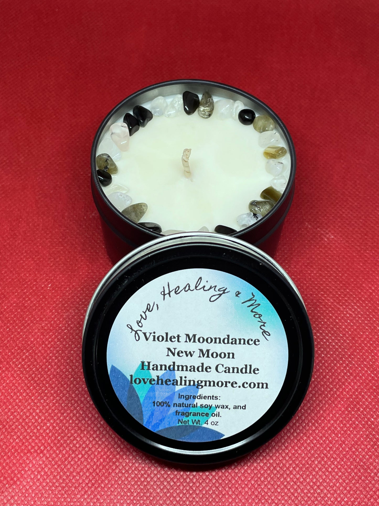 Handmade 4 oz. Reiki Infused Violet Moondance Fragrance Candle