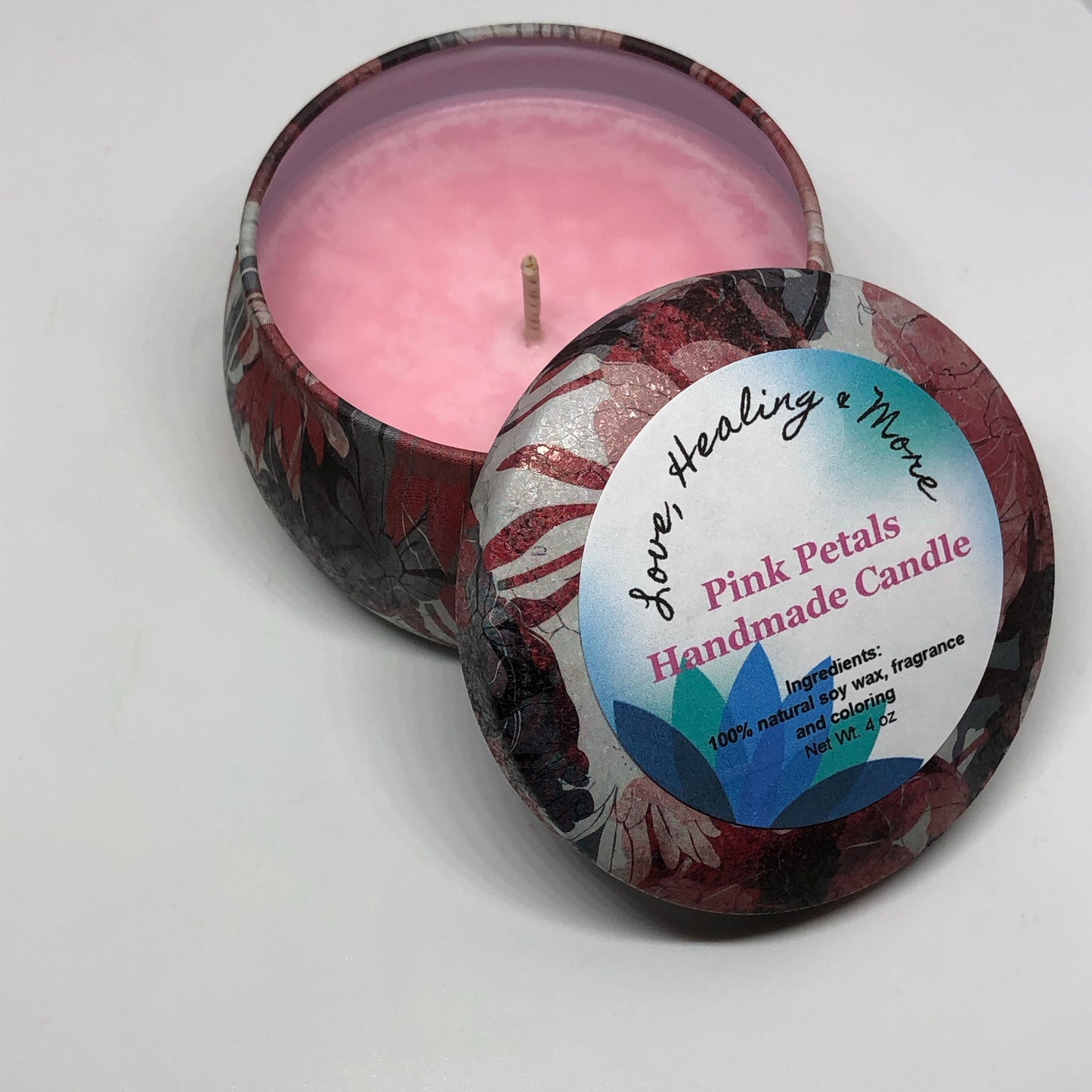 Handmade 4 oz. Pink Petals Fragrance Candle