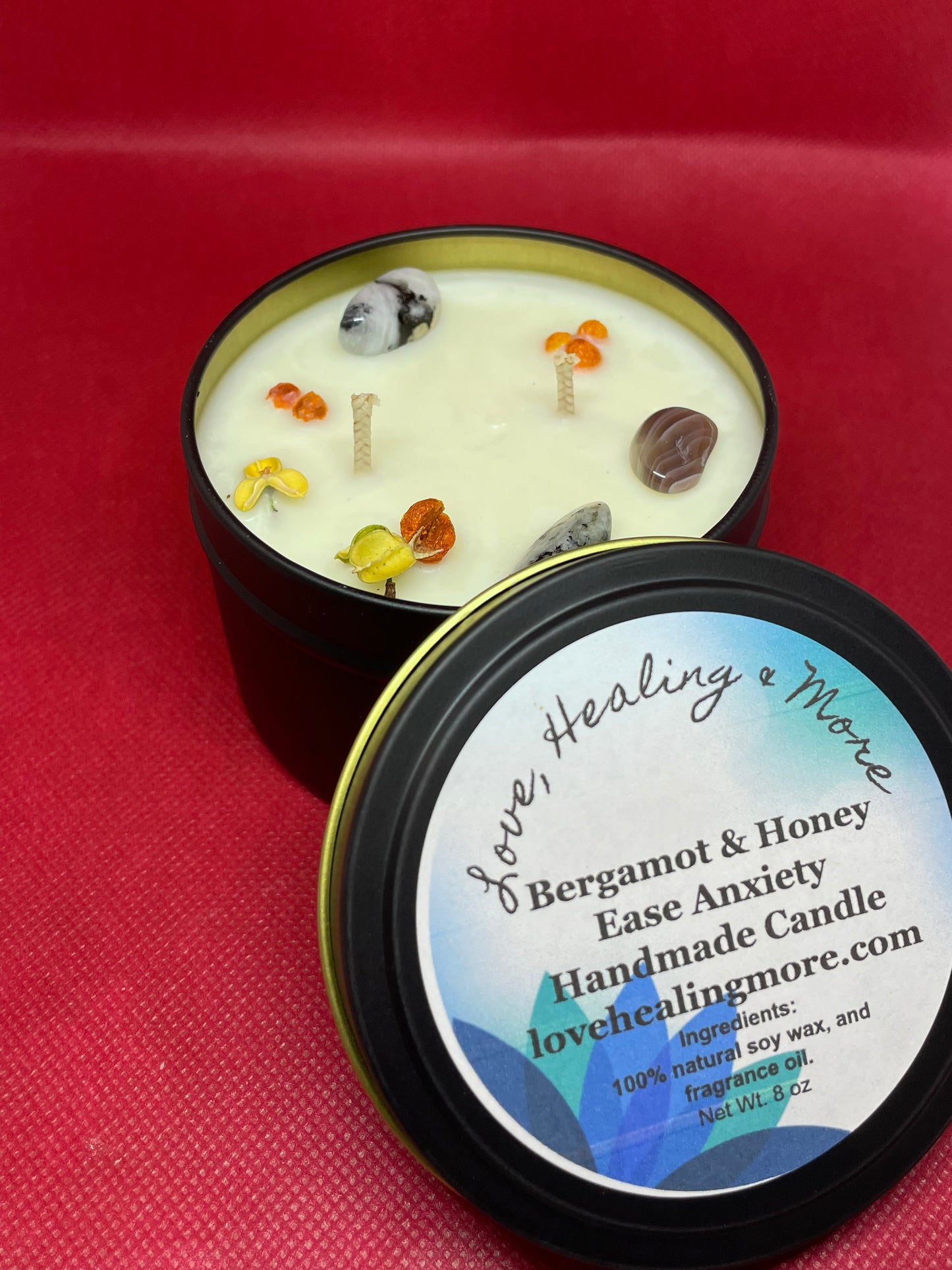 Handmade Reiki Infused Bergamot & Honey Fragrance Candle