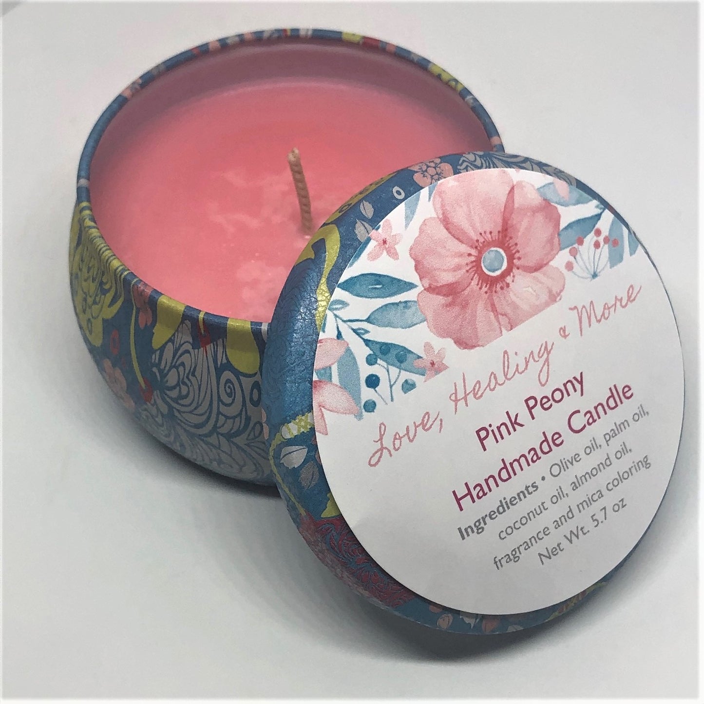 Handmade Pink Peony Fragrance Candle
