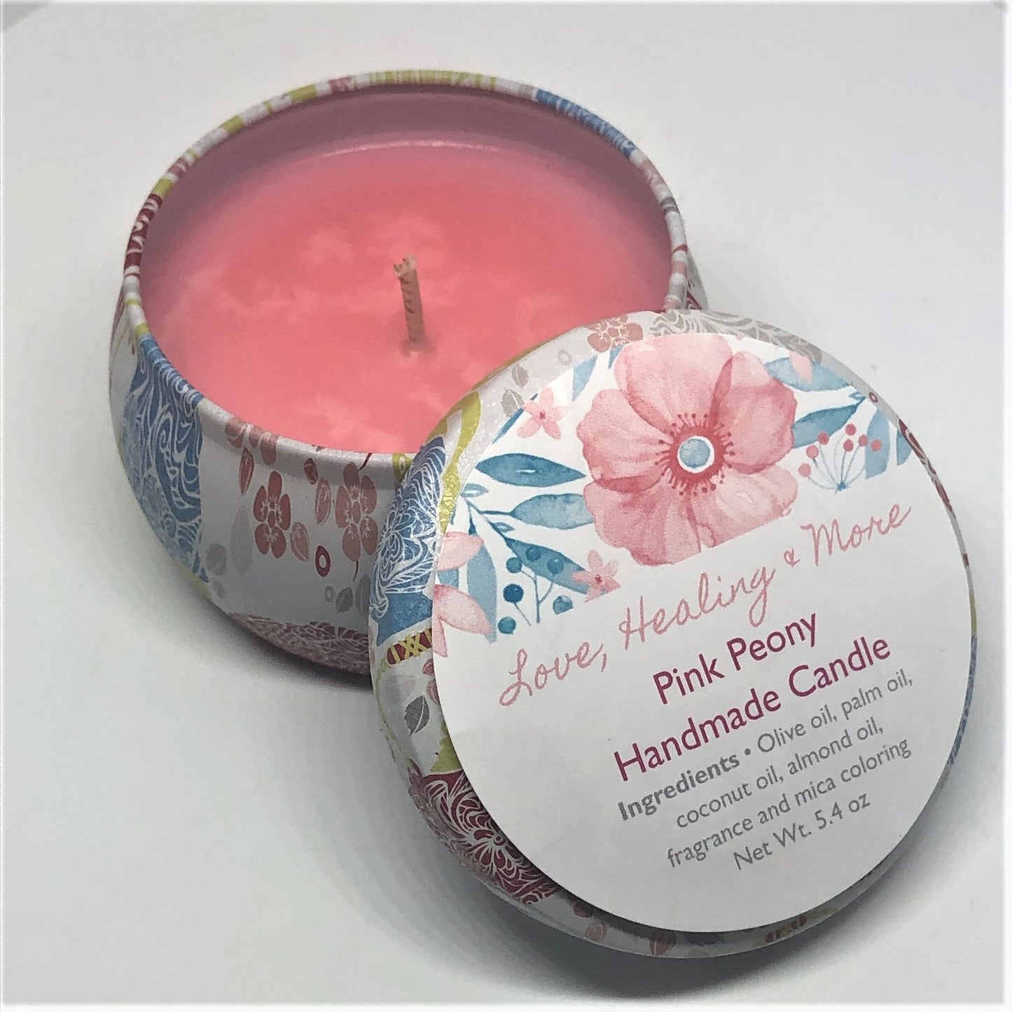 Handmade Pink Peony Fragrance Candle